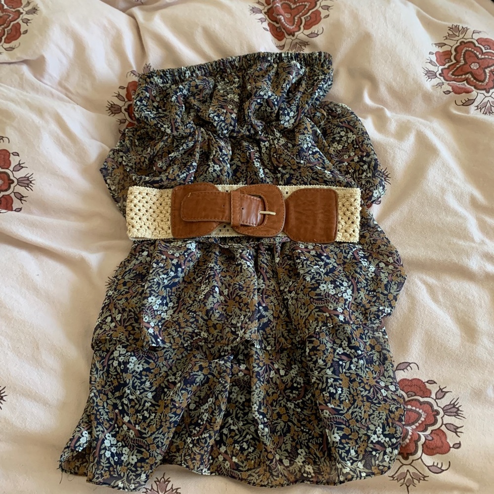 Forever 21 Floral Ruffle Dress w/ Belt